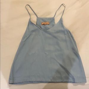 Denim-style Strap Blouse